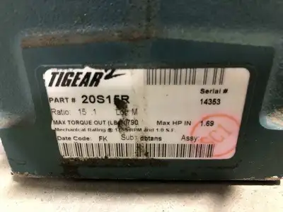Dodge Tigear 2 35A30R56 Gear Drive/Speed Reducer 30:1 0.75HP 1725RPM 3PH