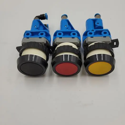 Used FESTO FESTO SV-3-M5 MECHANICAL VALVE, 3 PORT & T-22-SW PUSHBUTTON ACTUATOR, BLACK/RED/YELLOW Pump & Valve Parts | ND Industrial Surplus #1216547