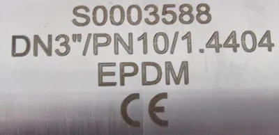 NEW PENTAIR S0003588 SANITARY VALVE DN3"/PN10/1.4404