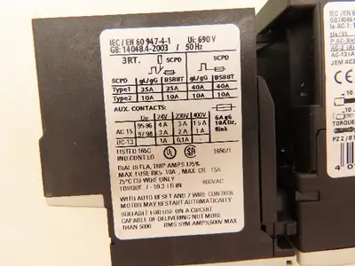 Siemens 3RT1015-1AF01 Contactor 110VAC 7A 3 Pole 1NO With Relay 1.8-2.5A 600V