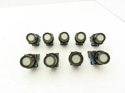 Fuji Electric White Illuminated Push Button 30mm 600V 10A 30v Bulb Lot of 9