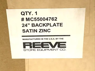 New | in-Stock Reeve Store Equipment Backplate Satin Zinc 24" Retail Store Fixtures Michigan US | Maverick Industrial Sales #1400574