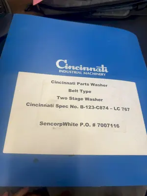 40" x 40" CINCINNATI 3-STAGE HEATED WASHER & PARTS DEGREASER: YOBRO #24765