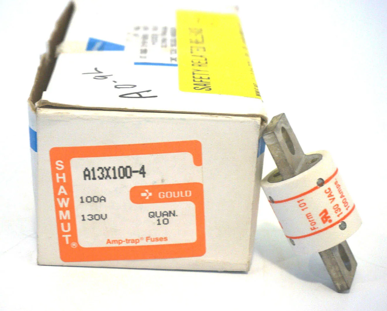 10 NEW GOULD SHAWMUT A13X100-4 FUSES 100A 130V A13X1004