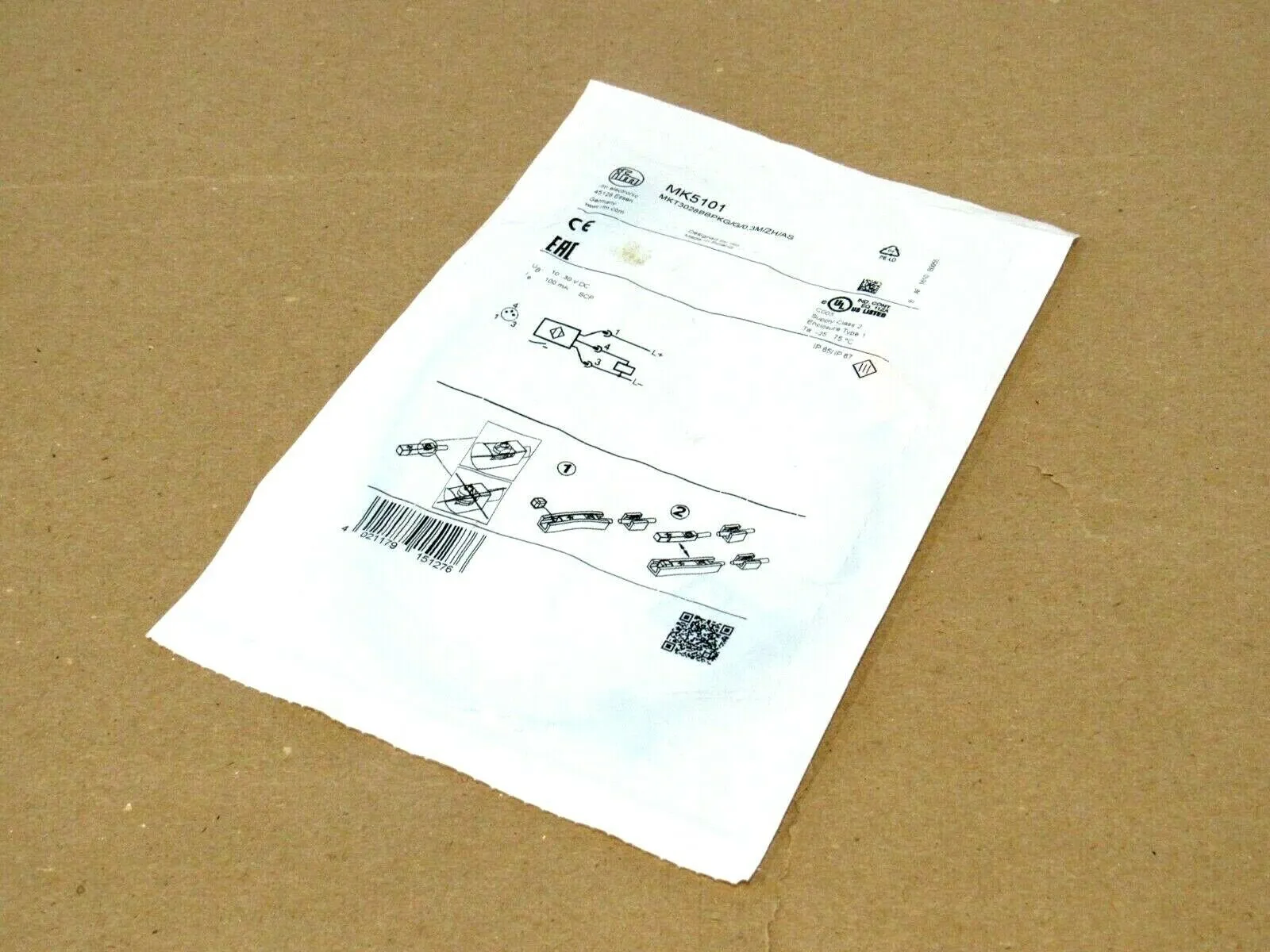 NEW IFM EFECTOR MKT3028BBPKG / G / 0,3M / ZH / AS SENSOR MK5101