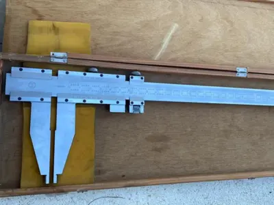 Vernier Caliper 0-60" x 1/1000" Wooden Case Heavy Duty