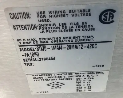 USED MOORE SIX/0-1MA/4-20MA/12-42DC-FA