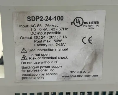 USED SOLA SDP2-24-100