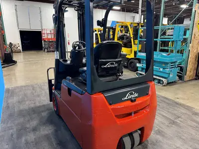 Used 2019 LINDE E18 3-Wheel Stand up Electric Counterbalance Forklifts Minnesota US | Birnstengel Equipment #1550223