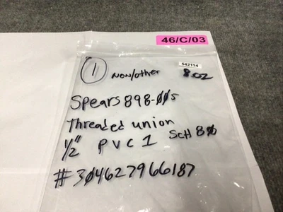 New | in-Stock Spears 898-005 Valves/Fittings | Davliegogo LLC #1709086