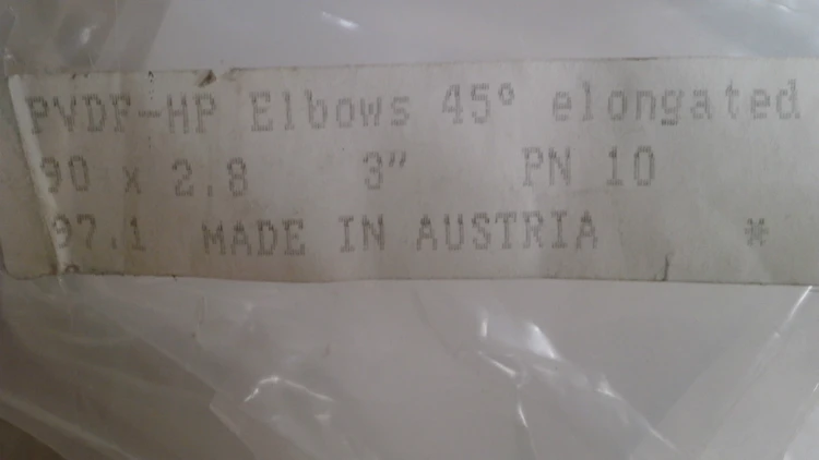 New | in-Stock ARGU PN10  D90 X 2.8 45 DEG ELONG ELBOW  PVDF HP 3 Medical Equipment - Other Arizona US | ASSET CONVERSION SPECIALISTS, INC. #307973
