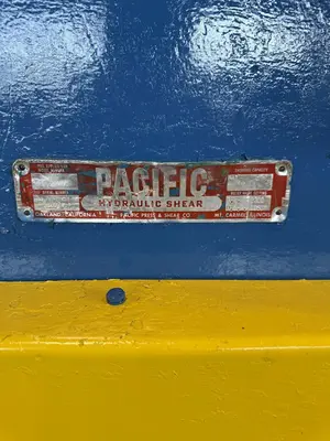 10’ X ¼” PACIFIC MODEL #250B10 HYDRAULIC SHEAR: STOCK #23403
