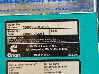 Used CUMMINS 2000DQKC-628 Generators British Columbia CA | Lenmark #277279