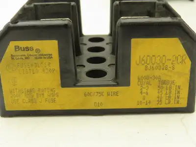 Bussmann J60030-2CR Fuse Block Panel Mount Class J 2 Pole 30A 600V Lot of 9