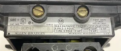 New | in-Stock ALLEN BRADLEY 500-B0D92 PLC Contactors Ohio US | Surplus Asset Holdings #1234032