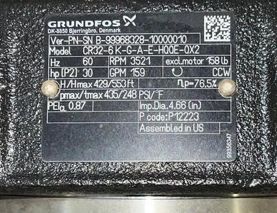 USED Grundfos CR32-6K-G-A-E-HQQE-QX2