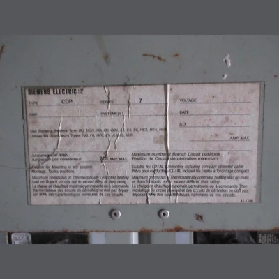 Siemens 225 Amp Load Center