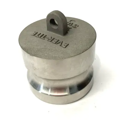 USED EVERT-TITE STAINLESS STEEL CAM AND GROOVE COUPLING DUST PLUG 250PSI