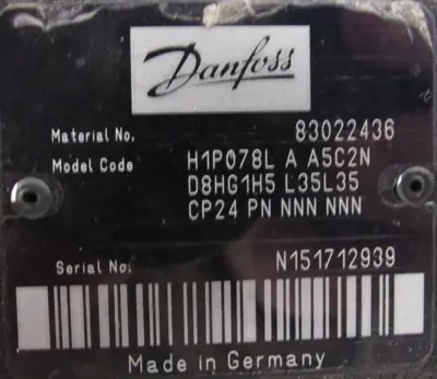 NEW DANFOSS H1P078L-A-A5C2N-D8HG1H5-L35L35-CP24-PN-NNN-NNN AXIAL PUMP 83022436