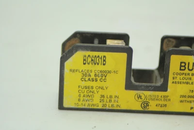 Used Buss BC6031B Fuse Accessories California US | Davliegogo LLC #1705505