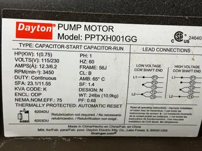 Used DAYTON 5UXH2A Pumps Ohio US | HGR 24 #1404962