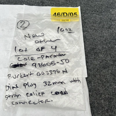 New | in-Stock Cole-Parmer 98605-50 Connector Accessories California US | Davliegogo LLC #1705796