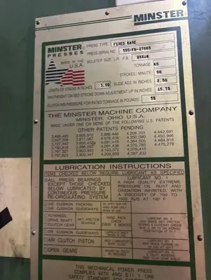 USED 1992 MINSTER 5 FIXED BASE
