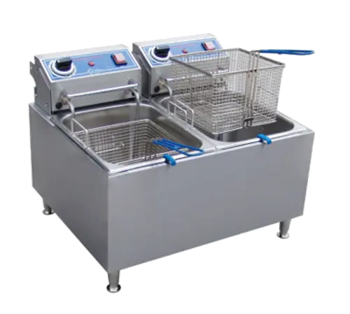 Globe PF32E Countertop Electric Fryer - (2) 16 lb Vats, 208 240v/1ph