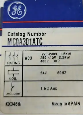 GE MC0A301ATC CONTACTOR. Loc 4E-16