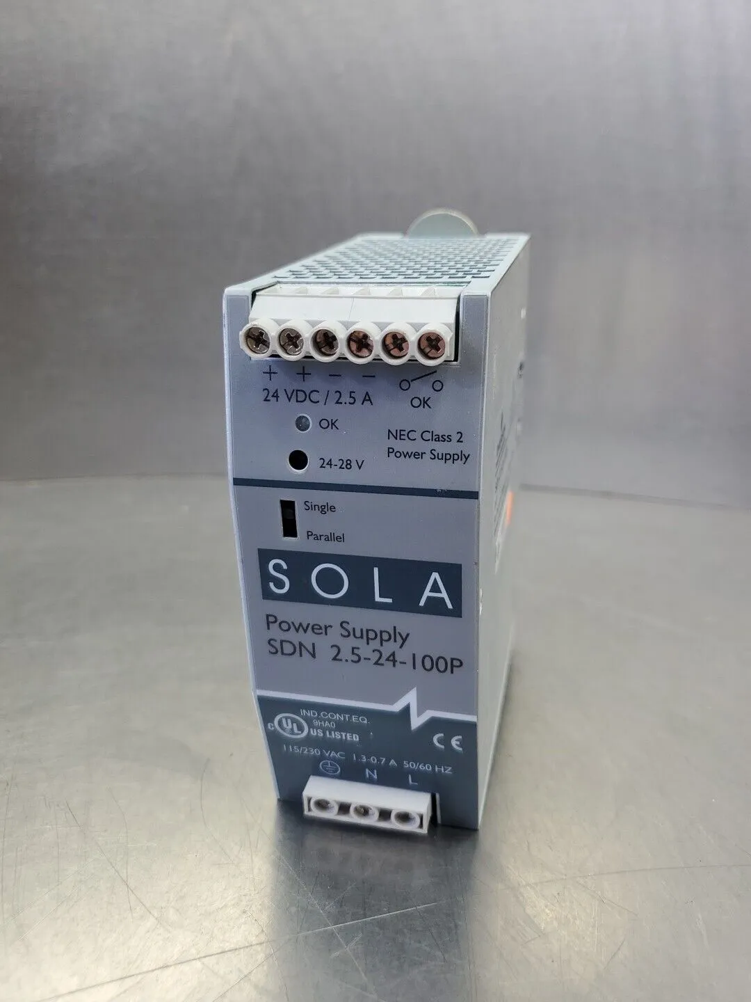 SOLA SDN 2.5-24-100P Power Supply, 24VDC, 2.5A. 4B-41