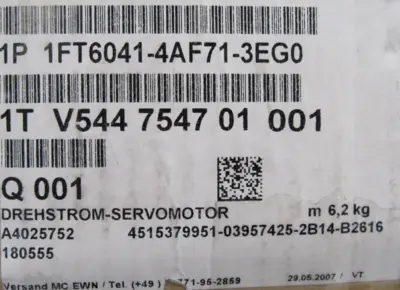 NEW SIEMENS 1FT6041-4AF71-3EG0 SERVO MOTOR 1FT60414AF713EG0