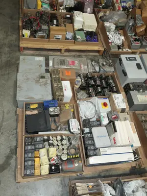 5 PALLETS OF ASSORTED ELECTRICAL AND COMPONENTS