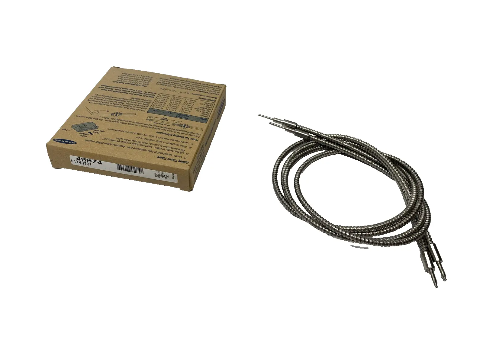 45074, PIT43TS1 | Banner PIT43TS1 Opposed Mode Inline Plastic Fiber 1mm Core Dia. 1m Length 45074 - New