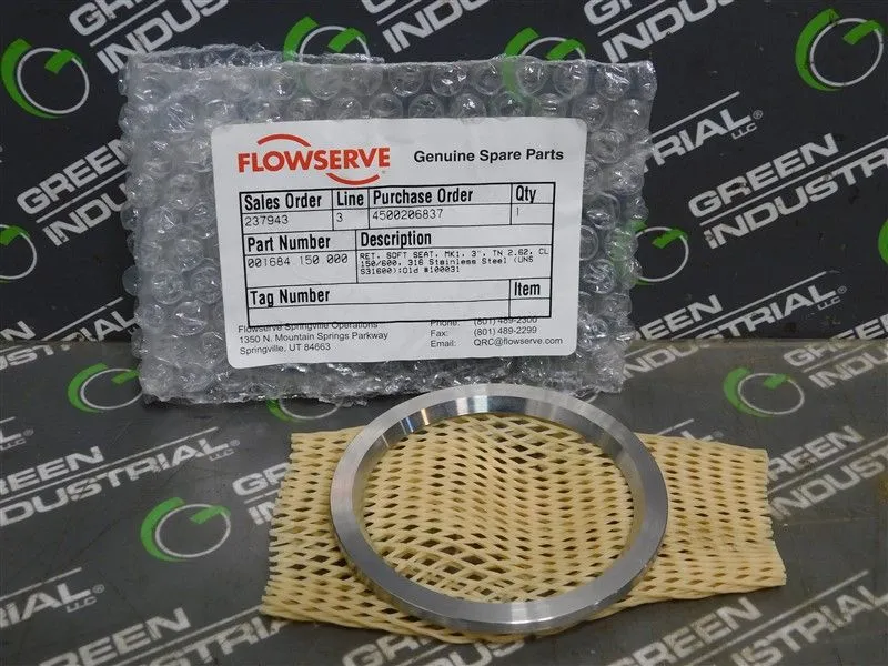 Flowserve 001684.150.000 Ret Soft Seat MK1 3" TN 2.62 CL 150/600 316SS New