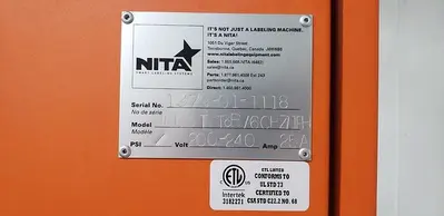 USED NITA SENTIENT LABELLING SYSTEMS JOUST T&B
