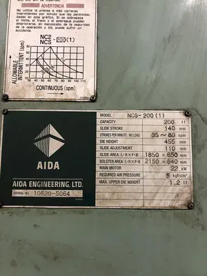 USED 2007 AIDA HMX-2000M