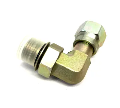 USED PARKER SEAL-LOK ORFS 90° SWIVEL ELBOW FITTING 1/2" TO 3/4"-16 UNF