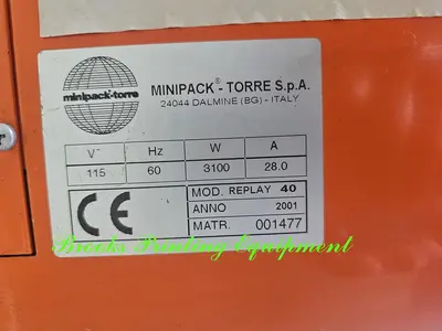 Used 2001 MINIPACK-TORRE REPLAY 40 Shrink Wrappers North Carolina US | BROOKS PRINTING EQUIPMENT #1275598