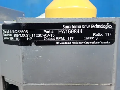 Used SUMITOMO DRIVE TECHNOLOGIES RNYMS011120CAV15 Motors (misc) Ohio US | HGR 24 #926616