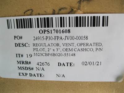 NEW Cashco 55AHXDB300X0-55148