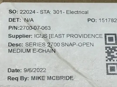 2700-07-063 | Igus  Series 2700 E-Chain 5ft Sections 18 Links LOT OF 5 - New Other