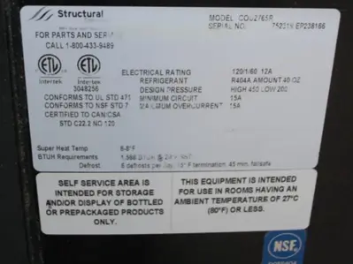 142-0965 Structural Concepts Grab & Go Dual Purpose Display Cooler
