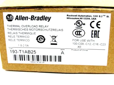 ALLEN BRADLEY 193-T1AB25 OVERLOAD RELAY SERIES A 193T1AB25 NEW SURPLUS