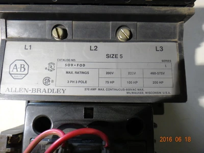 Allen-Bradley size 5 Starter Cat.# 509-FOD