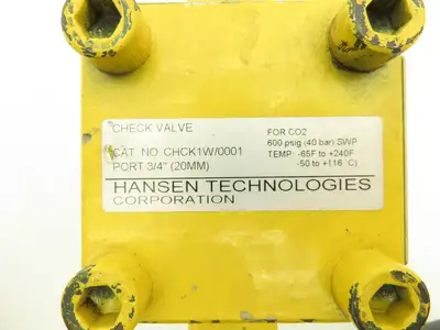 Hansen Technologies CHCK1W/0001 Piston Check 3/4" Socket Weld 600PSIG for CO2