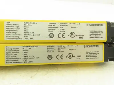 Schmersal SLC440-ER-0490-14-01 Safety Light Curtain Transmitter & Receiver Set