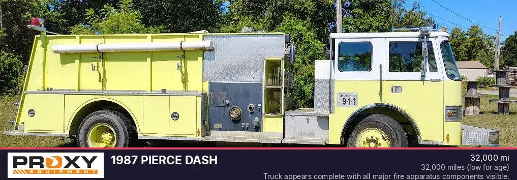 Used 1987 PIERCE DASH Fire Trucks Michigan US | Proxy Equipment #1385270