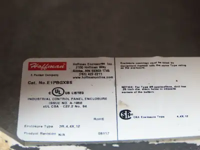 Hoffman E1PBGXSS Electrical Enclosure Pushbutton Stainless Steel 24V Indicator