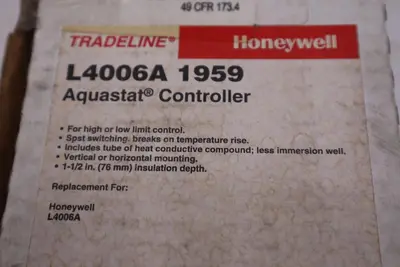 Honeywell Home L4006A1959 Grey 40-180F Aquastat Controller STOCK GF171A 85267048682