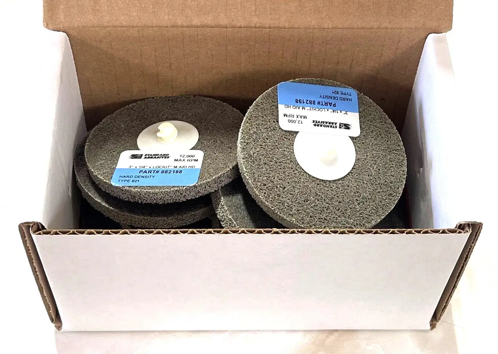 Standard Abrasives 3" Roloc Unitized LOCKIT Wheels Aluminum Oxide 10 Pack USA